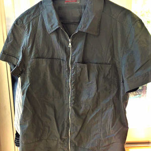 Prada  grey zip up shirt